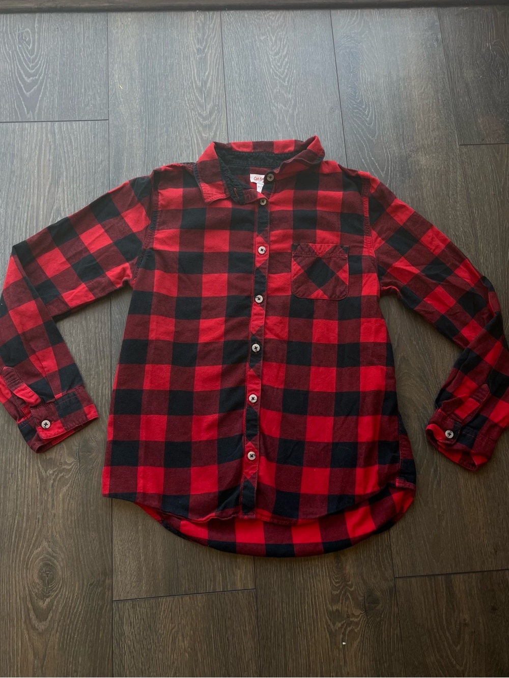 Cat & Jack Buffalo Plaid Button Down Shirt
